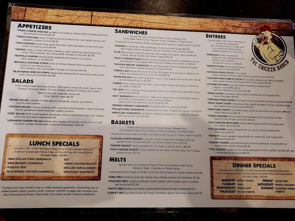 The Chicken Ranch Menu image 2
